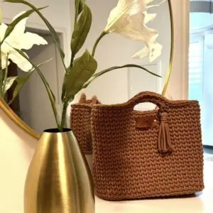häckeltasche aus makramee