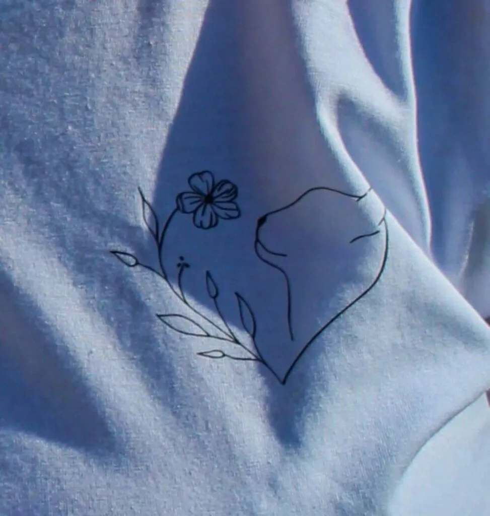 t shirt mit katze oder hunde silhouette