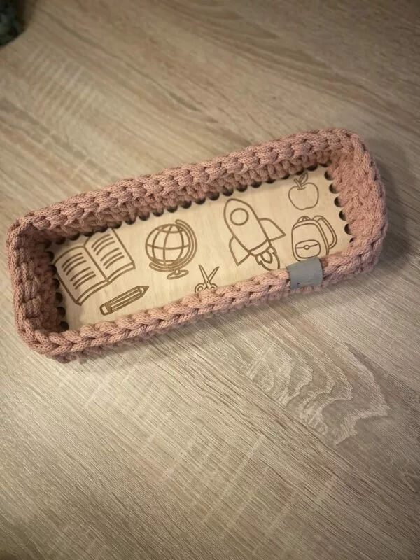 stifte organizer aus makramee