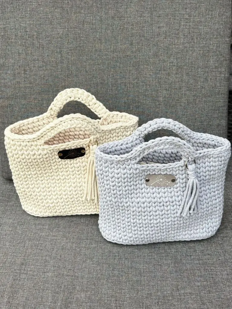 häckeltasche aus makramee