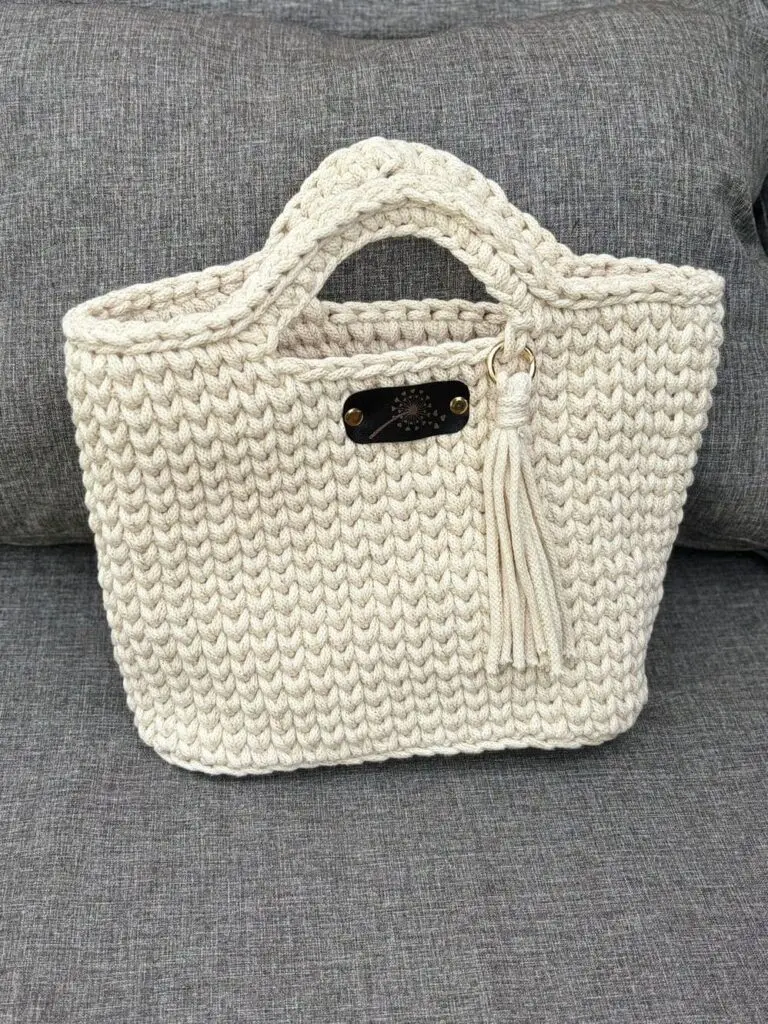 häckeltasche aus makramee