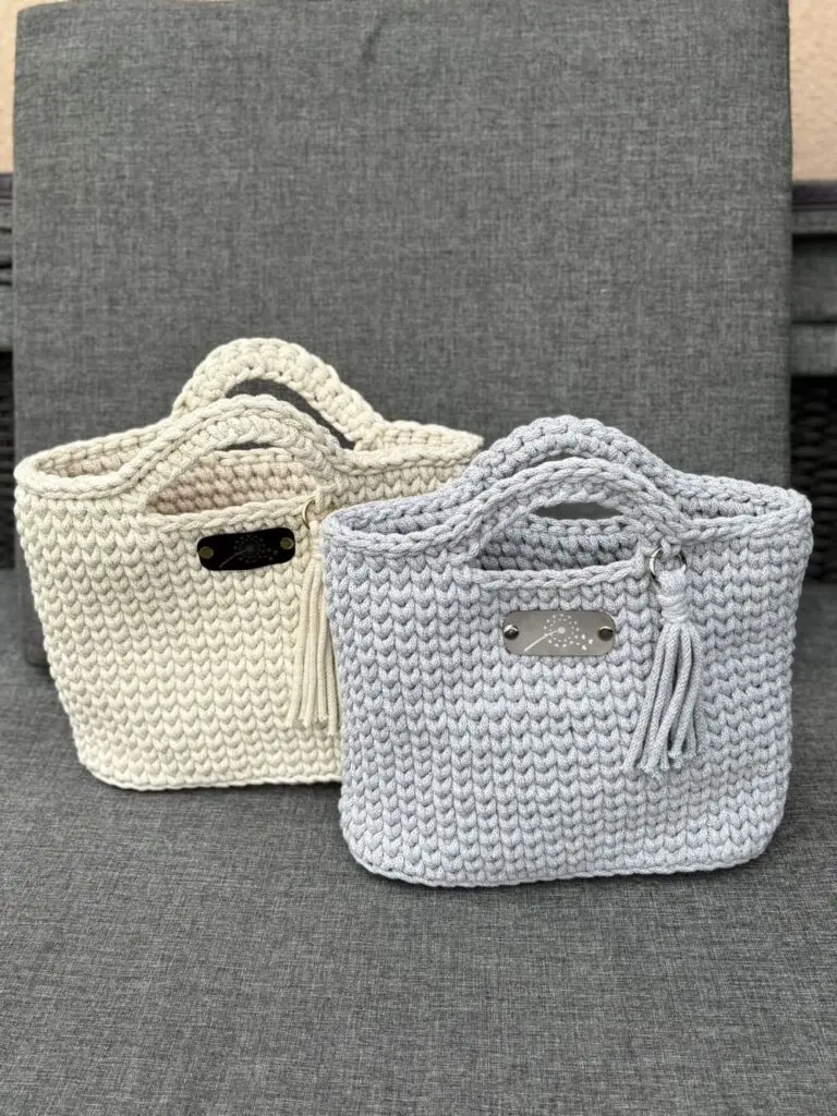 häckeltasche aus makramee