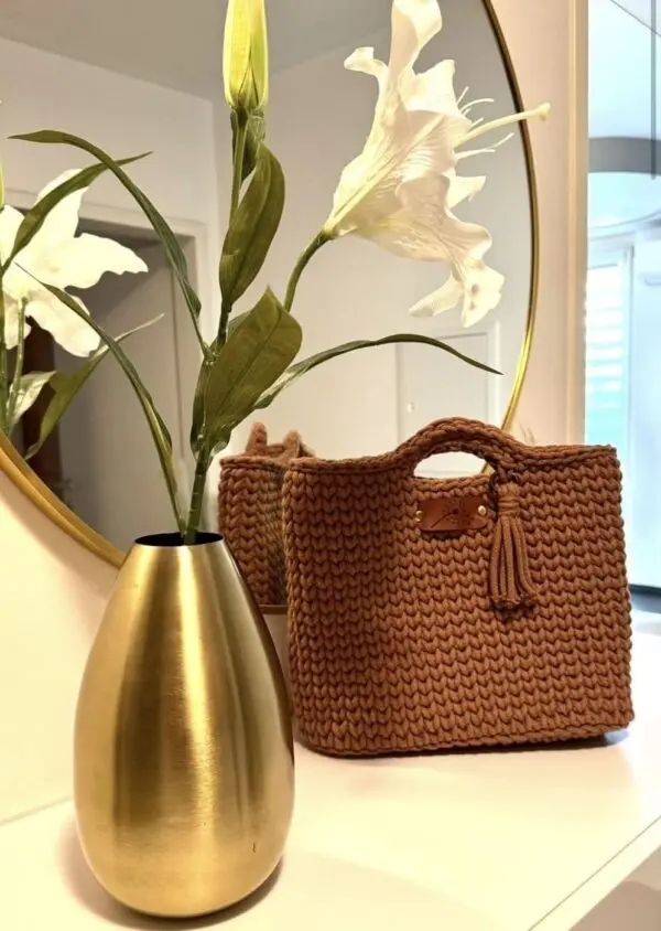 häckeltasche aus makramee