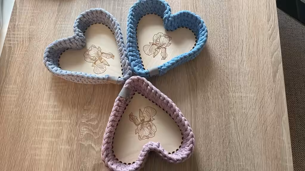 makramee herz körbchen