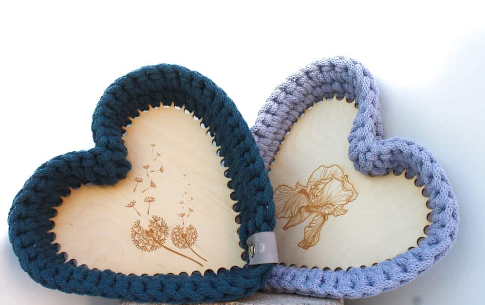 makramee herz körbchen