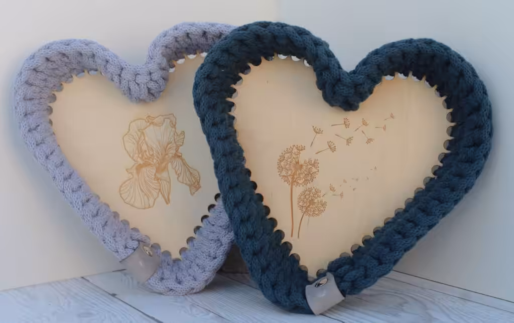 makramee herz körbchen