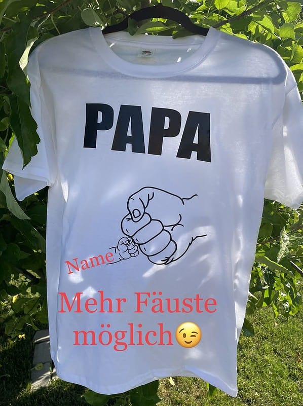 t shirt papa mit personalisierten fäusten