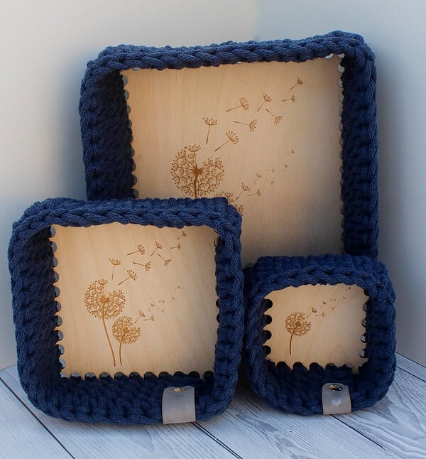 makramee körbchen eckig