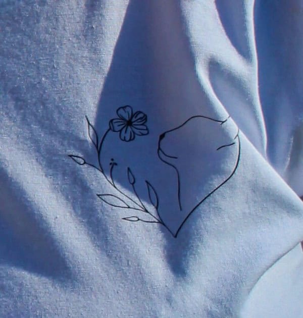 t shirt mit katze oder hunde silhouette