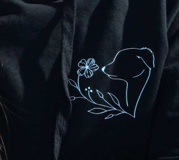 t shirt mit katze oder hunde silhouette