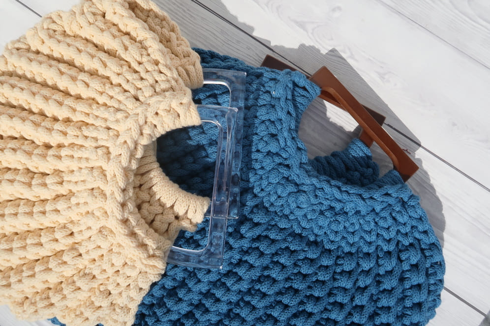 muscheltasche aus makramee